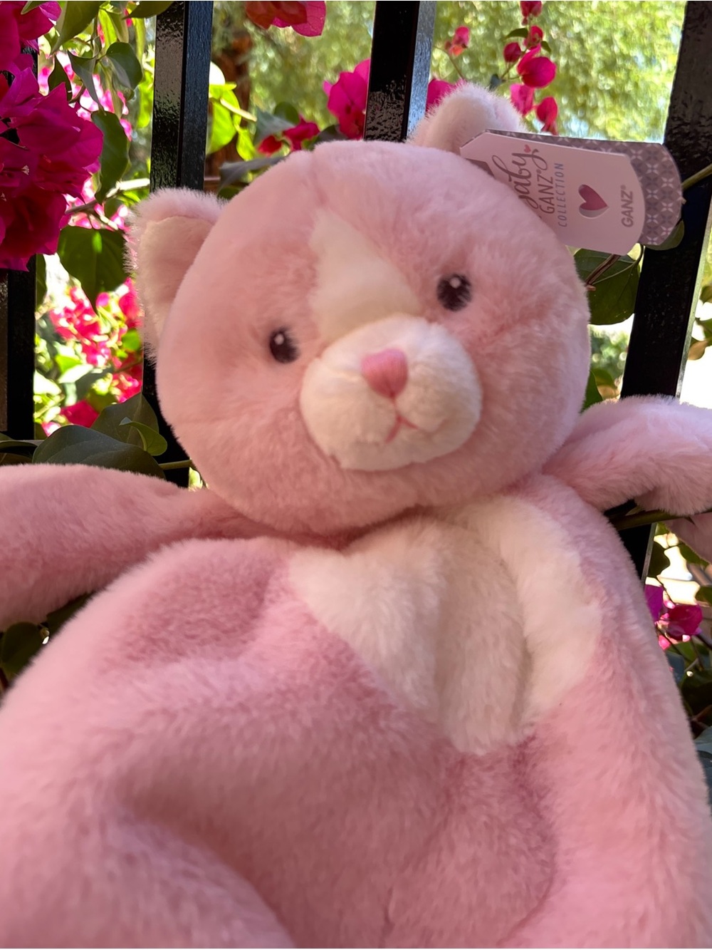 Baby Ganz PINK Flat-a-Pat Kitten Kitty Cat Security Blanket Lovey Plush NWT gift